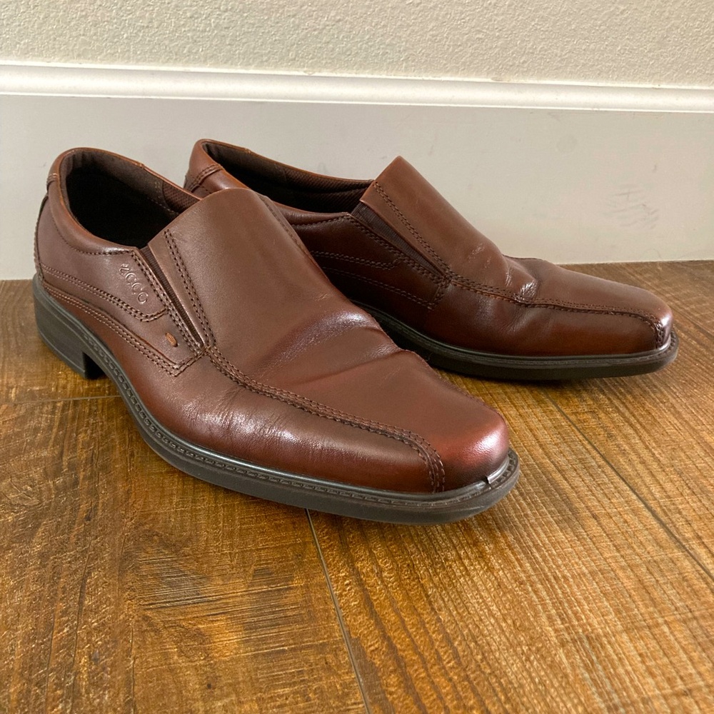 Ecco Brown Men Helsinki Slip On Bicycle Toe 43 leather